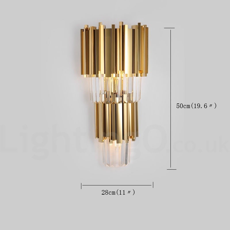 Applique murale moderne de luxe en cristal K9 avec abat-jour en cristal
