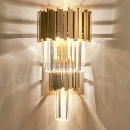Applique murale moderne de luxe en cristal K9 avec abat-jour en cristal