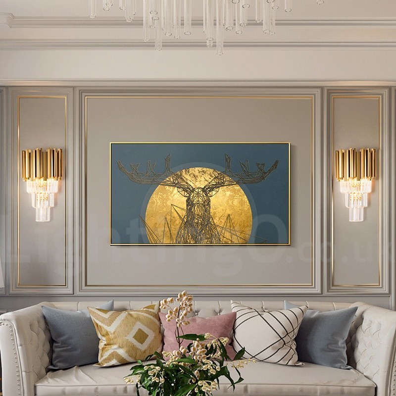 Applique murale moderne de luxe en cristal K9 avec abat-jour en cristal