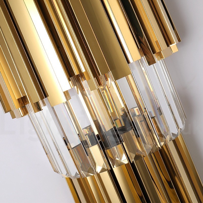 Applique murale moderne de luxe en cristal K9 avec abat-jour en cristal