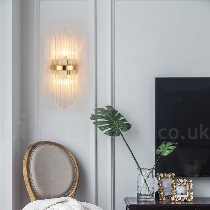 Applique murale moderne de luxe en cristal K9 avec abat-jour en cristal