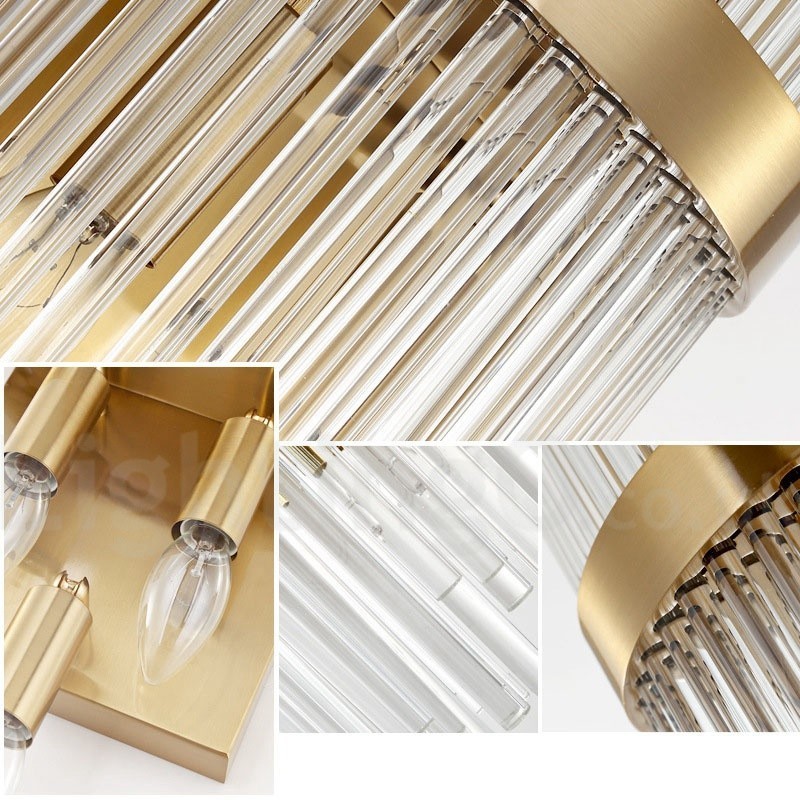 Applique murale moderne de luxe en cristal K9 avec abat-jour en cristal