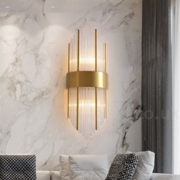 Applique murale moderne de luxe en cristal K9 avec abat-jour en cristal