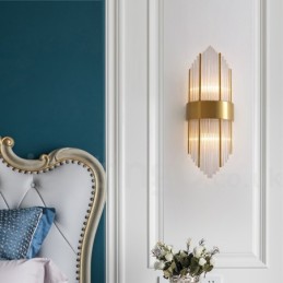 Applique murale moderne de luxe en cristal K9 avec abat-jour en cristal