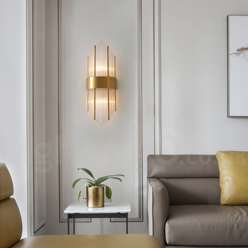 Applique murale moderne de luxe en cristal K9 avec abat-jour en cristal
