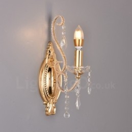 Applique murale en cristal de style américain, 1 lumière, dorée et noire, pour salon, salle à manger, magasin de vêtements, café, hôtel