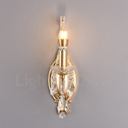 Applique murale en cristal de style américain, 1 lumière, dorée et noire, pour salon, salle à manger, magasin de vêtements, café, hôtel