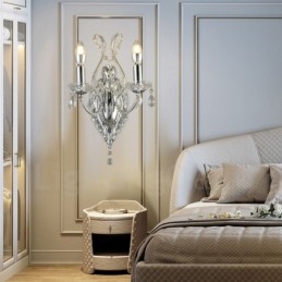 Applique murale en cristal de style américain à 2 lumières, dorée et noire, pour salon, salle à manger, magasin de vêtements, café, hôtel