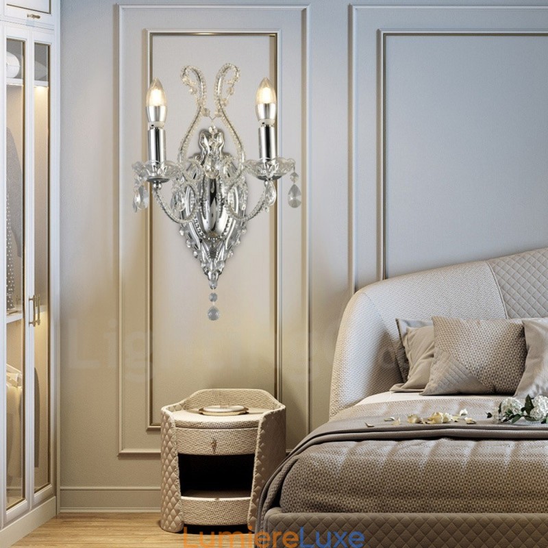 Applique murale en cristal de style américain à 2 lumières, dorée et noire, pour salon, salle à manger, magasin de vêtements, café, hôtel