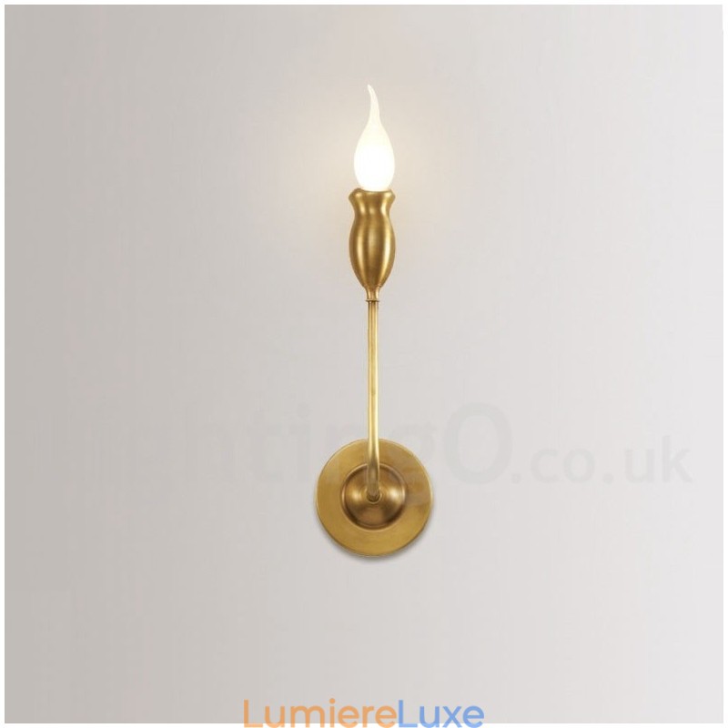 Applique murale luxueuse en laiton pur, style rustique rétro vintage, 1 lumière, idéale pour une chambre d'hôtel, une salle d'exposition, un salon ou une salle à manger.