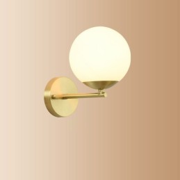 Applique murale moderne Molécules Bean avec abat-jour en verre sphérique