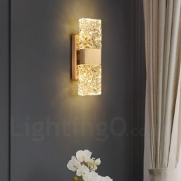 Applique murale moderne en cristal encastrée pour chevet, porche, allée, salon, chambre à coucher, bureau