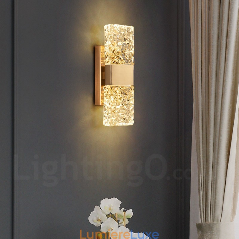 Applique murale moderne en cristal encastrée pour chevet, porche, allée, salon, chambre à coucher, bureau