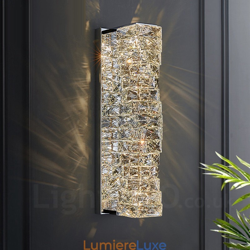 Applique murale moderne en cristal K9 pour chevet, porche, allée, salon, chambre à coucher, bureau