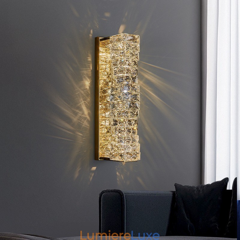 Applique murale moderne en cristal K9 pour chevet, porche, allée, salon, chambre à coucher, bureau