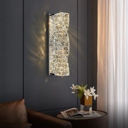 Applique murale moderne en cristal K9 pour chevet, porche, allée, salon, chambre à coucher, bureau