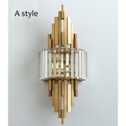 Applique murale en cristal de luxe postmoderne pour salon, arrière-plan TV, chambre à coucher, lampe de chevet