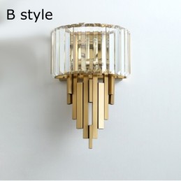 Applique murale en cristal de luxe postmoderne pour salon, arrière-plan TV, chambre à coucher, lampe de chevet