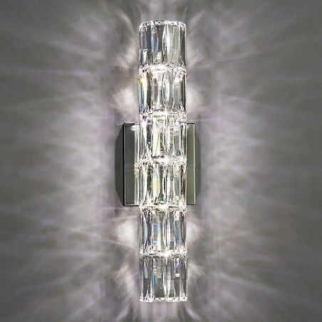 Applique murale de salon, lampe de chevet de chambre à coucher simple de luxe, hall d'hôtel, allée, projet de villa, appliques murales en cristal en acier inoxydable Applique murale de salon, lampe de chevet de chambre à coucher simple de luxe, hall d'hôtel, allée, projet de villa, appliques murales en cristal en acier inoxydable