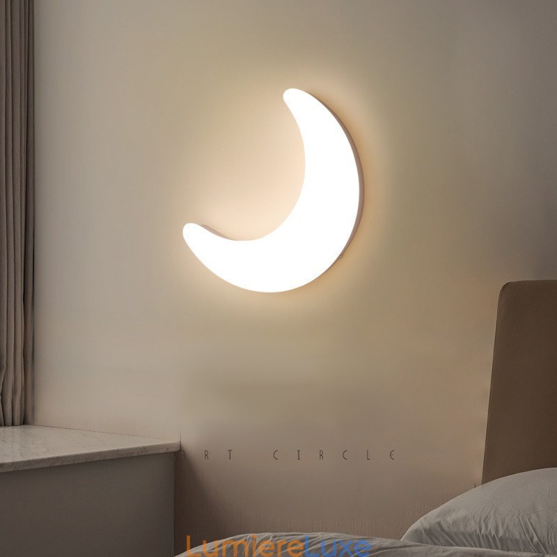 Appliques murales et plafonniers nordiques d'intérieur en forme de lune pour chambre d'enfant, 20 W