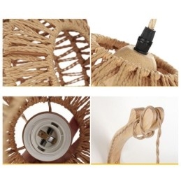 Applique murale rétro américaine, corde de chanvre de 3 m, abat-jour en corde de papier tissée