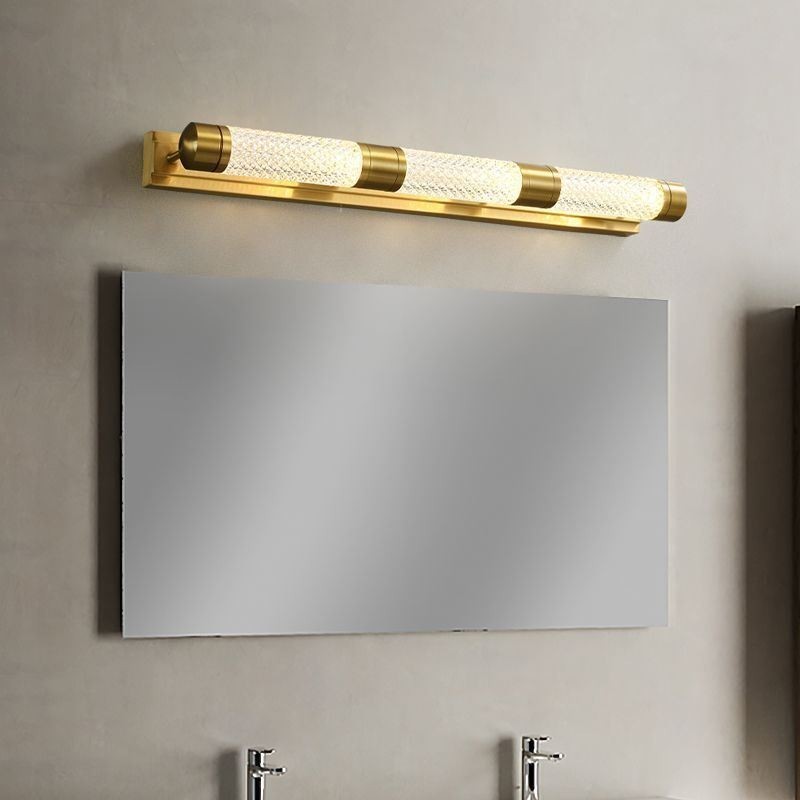 Applique murale en laiton et acrylique avec miroir cylindrique