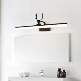 Applique murale en acrylique avec miroir en bois de cerf, luminaire de salle de bain et de maquillage