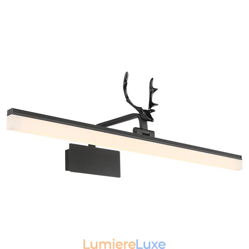 Applique murale en acrylique avec miroir en bois de cerf, luminaire de salle de bain et de maquillage