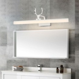 Applique murale en acrylique avec miroir en bois de cerf, luminaire de salle de bain et de maquillage