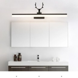 Applique murale en acrylique avec miroir en bois de cerf, luminaire de salle de bain et de maquillage