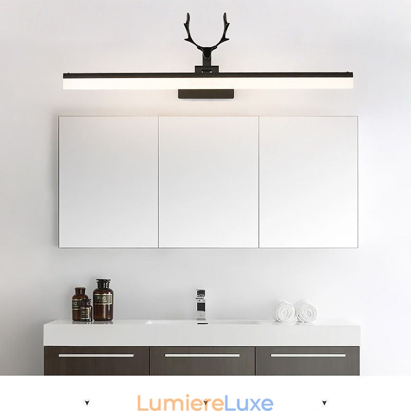 Applique murale en acrylique avec miroir en bois de cerf, luminaire de salle de bain et de maquillage