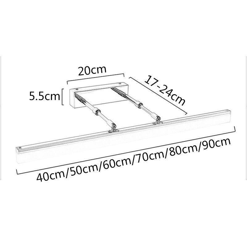 Miroir avant lumineux en acrylique extensible, lampe murale pour salle de bain, couloir