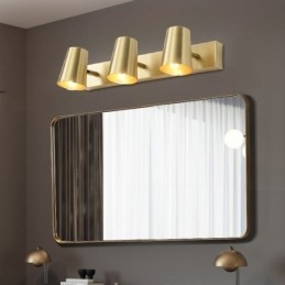 Applique murale nordique en laiton avec éclairage frontal miroir