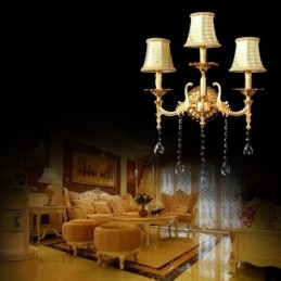 Applique murale européenne luxueuse en cristal, lampe décorative, éclairage de chevet