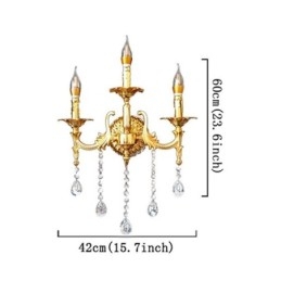 Applique murale européenne luxueuse en cristal, lampe décorative, éclairage de chevet