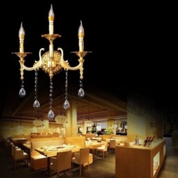 Applique murale européenne luxueuse en cristal, lampe décorative, éclairage de chevet