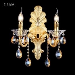 Applique murale européenne luxueuse en cristal, lampe décorative, éclairage de chevet