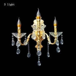 Applique murale européenne luxueuse en cristal, lampe décorative, éclairage de chevet