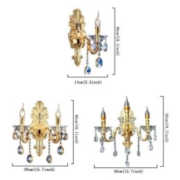 Applique murale européenne luxueuse en cristal, lampe décorative, éclairage de chevet