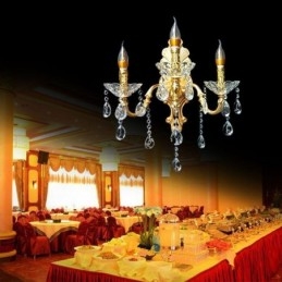 Applique murale européenne luxueuse en cristal, lampe décorative, éclairage de chevet
