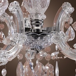Plafonnier chromé Upligh, lampe bougie, luminaire acrylique, lustre suspendu