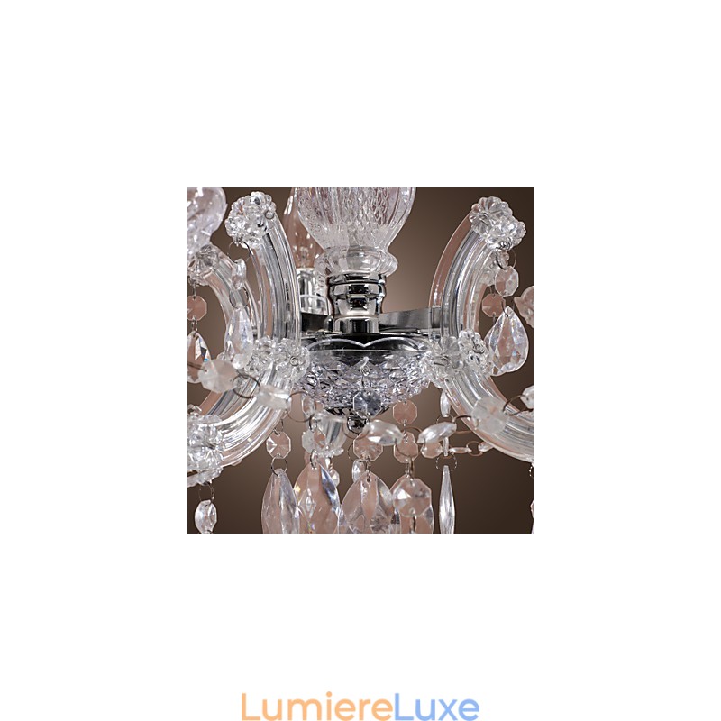 Plafonnier chromé Upligh, lampe bougie, luminaire acrylique, lustre suspendu