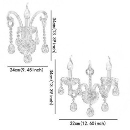 Applique murale européenne en cristal ambre cognac, lampe simple d'éclairage