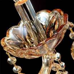 Applique murale européenne en cristal ambre cognac, lampe simple d'éclairage