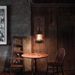 Applique murale américaine vintage industrielle LOFT en bois massif et verre