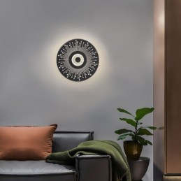 Applique murale ronde creuse en cuivre de style nordique