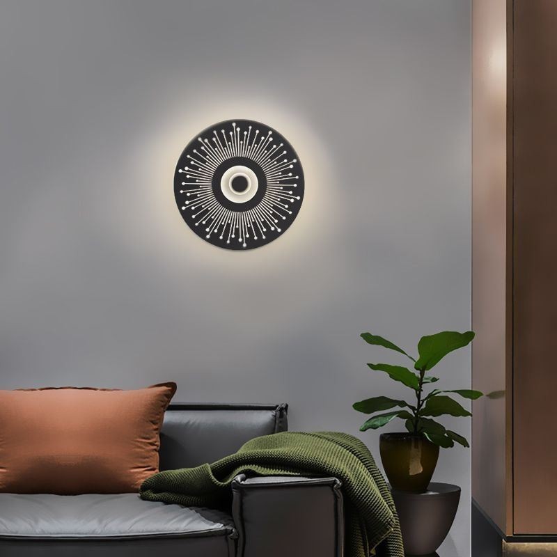 Applique murale ronde creuse en cuivre de style nordique