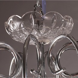 Lustre traditionnel classique en cristal et métal chromé