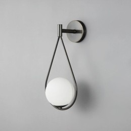 Applique murale moderne en forme de globe en verre, applique murale noire en forme de goutte d'eau