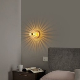 Applique murale moderne avec abat-jour en verre transparent et applique murale brossée